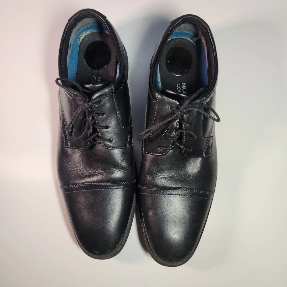 Nunn Bush Mens‎ Black Leather Dress Shoes Comfort Gel Size 12M Oxfords